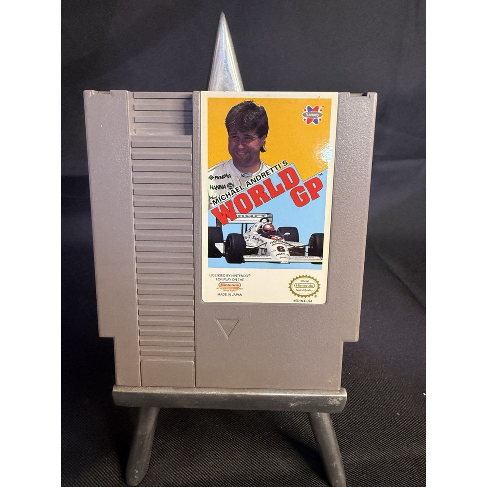 Michael Andretti's World GP - Nintendo NES Cartridge - Authentic Tested - Game